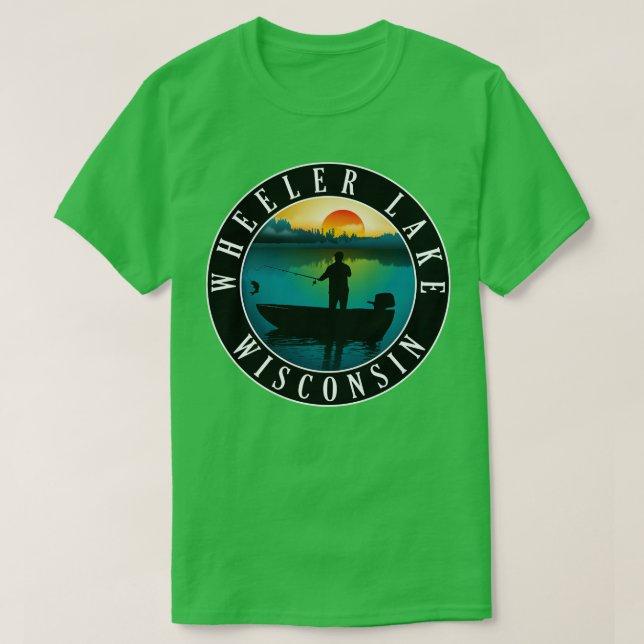 Wheeler Lake Wisconsin Fishing T-Shirt (Design Front)