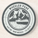Wheeler Peak New Mexico Hiking Skiing Travel Coaster<br><div class="desc">Wheeler Peak done in a vintage,  distressed style emblem with elevation details.</div>