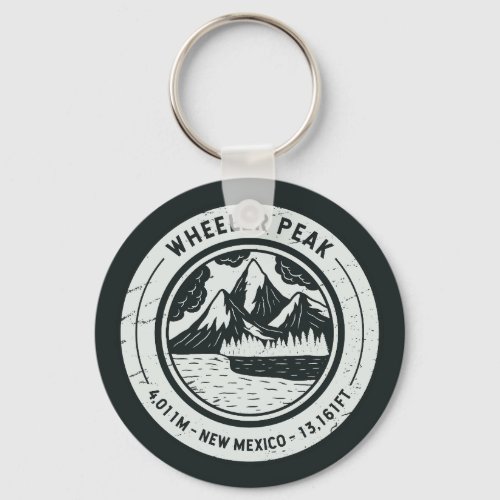 Wheeler Peak New Mexico Hiking Skiing Travel Keychain