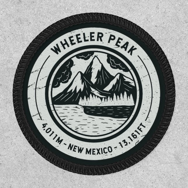 Wheeler Peak New Mexico Hiking Skiing Travel Patch (Front)