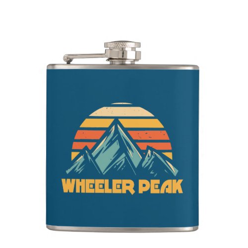Wheeler Peak New Mexico Retro Turquoise Flask