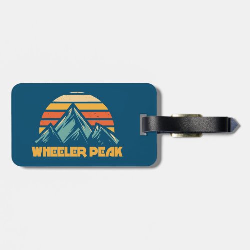 Wheeler Peak New Mexico Retro Turquoise Luggage Tag