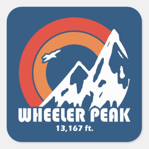 Wheeler Peak Sun Eagle Square Sticker