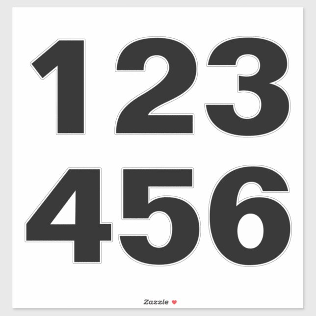 Wheelie Bin Numbers in Black and White Sticker (Sheet)