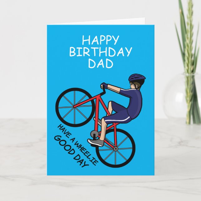 Wheelie Good Day Cyclist Pun Card (Front)