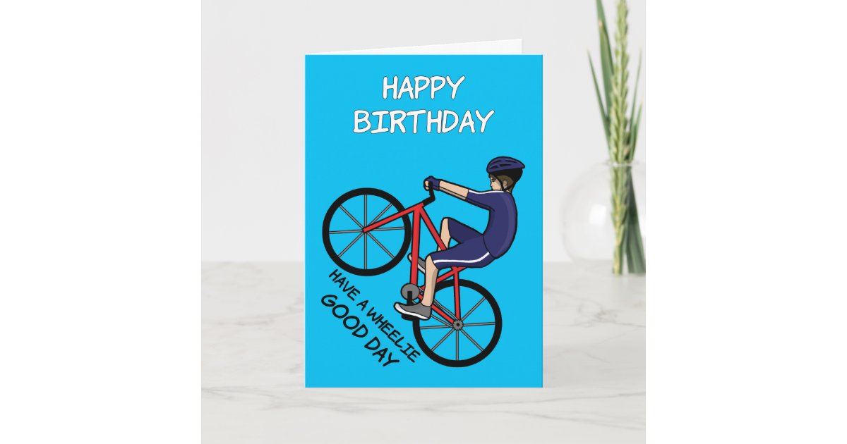 Wheelie Glad You Are Okay Bike Pun Card Wheelie Glad You Are Okay Bike Pun Card