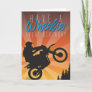 Wheelie Great Rust Sunset Dirt Bike Birthday Card
