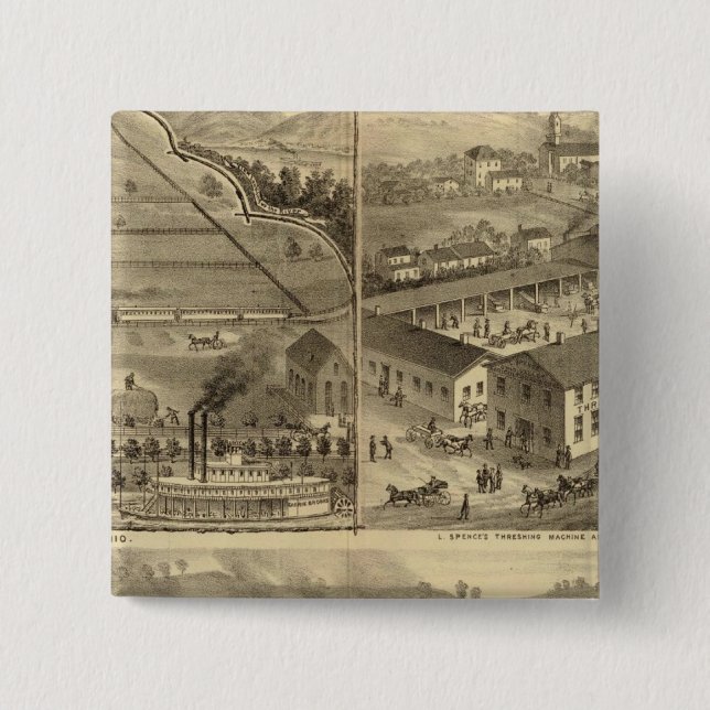 Wheeling Iron Works Wheeling Iron and Nail Company Pinback Button (Front)