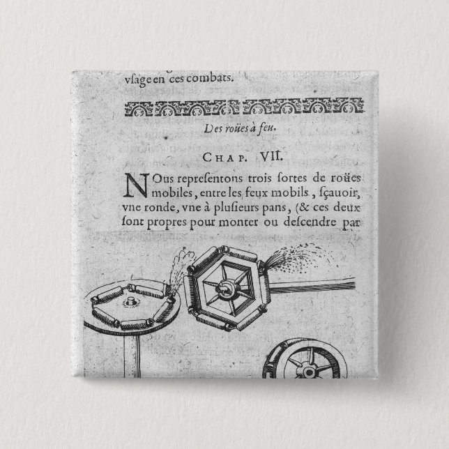 Wheels for fireworks pinback button (Front)