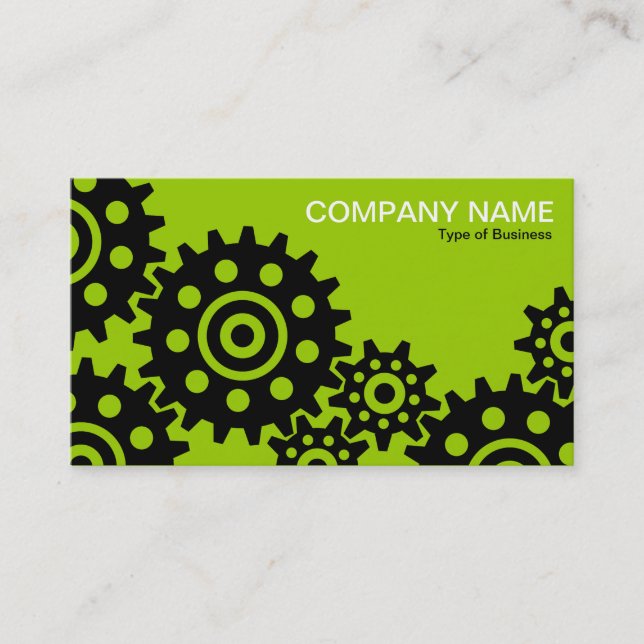Wheels of Industry - Martian Green Business Card (Front)