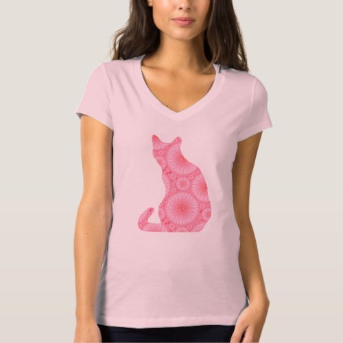Wheels of Light Cat _ coral pink T_Shirt