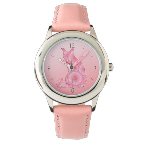 Wheels of Light Cat _ coral pink Watch