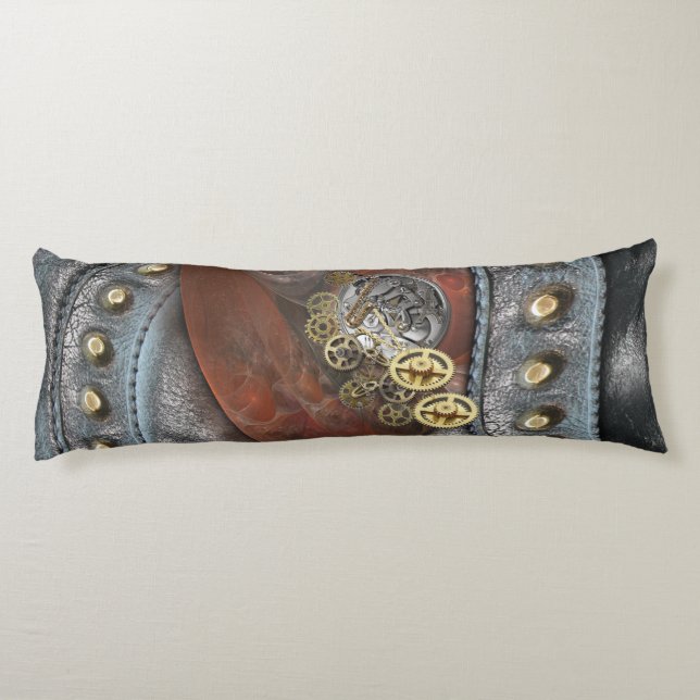 Wheels of Time on Leather Body Pillow (Back)
