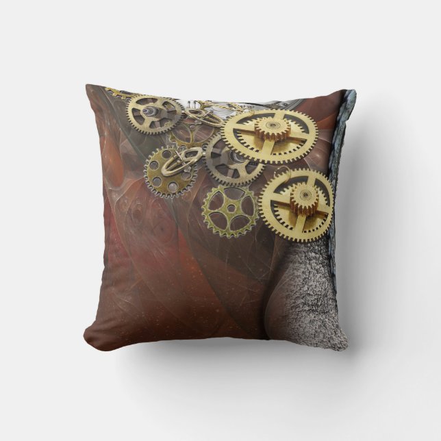 Wheels of Time on Leather Messenger Bag Throw Pillow (Front)