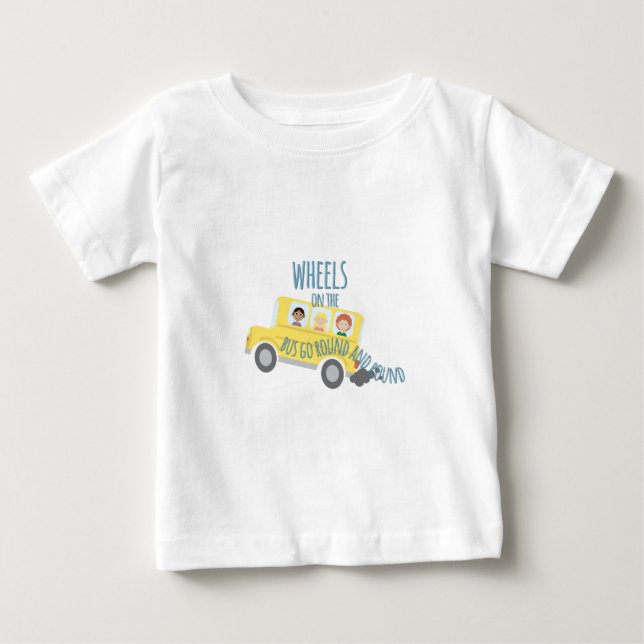 Wheels On Bus Baby T-Shirt (Front)