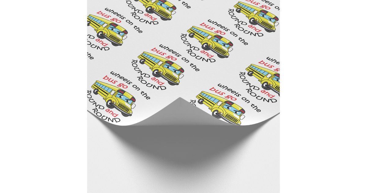 Wheels On the Bus Wrapping Paper | Zazzle