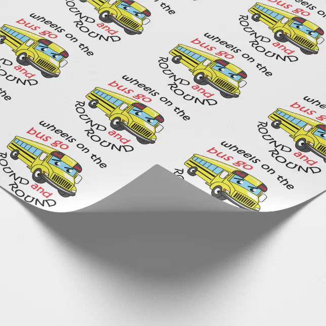 Wheels On the Bus Wrapping Paper | Zazzle