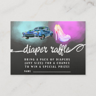 Wheels or heels diaper raffle Enclosure Card. Card