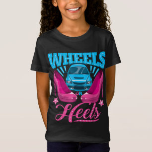 Wheels or Heels Gender Reveal Family T-Shirt