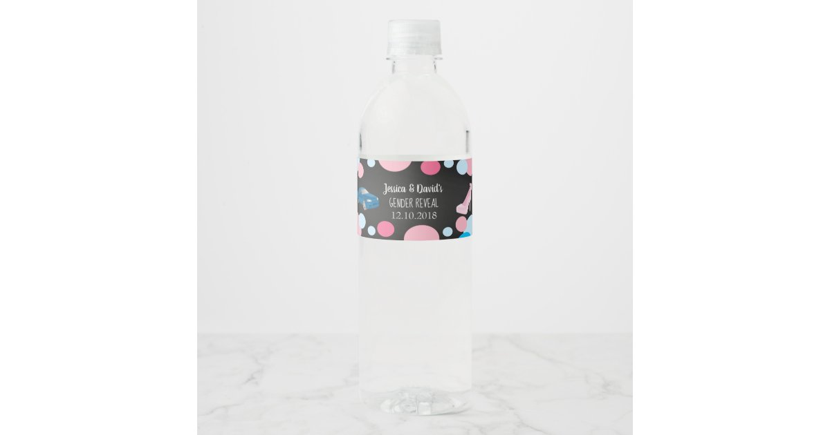 Wheels or Heels Gender Reveal Water Bottle Labels | Zazzle