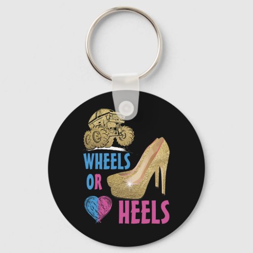 Wheels Or Heels Your Mommy Loves You Gender Reveal Keychain