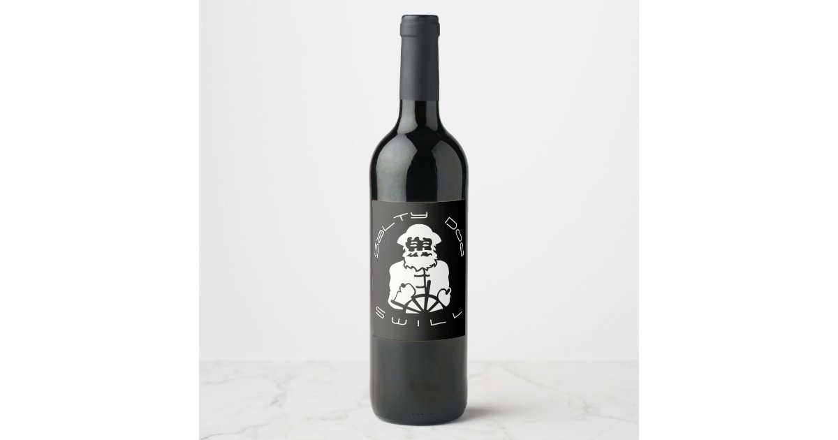 Wheelsman sea dog old salty swill shipmate mariner wine label Zazzle