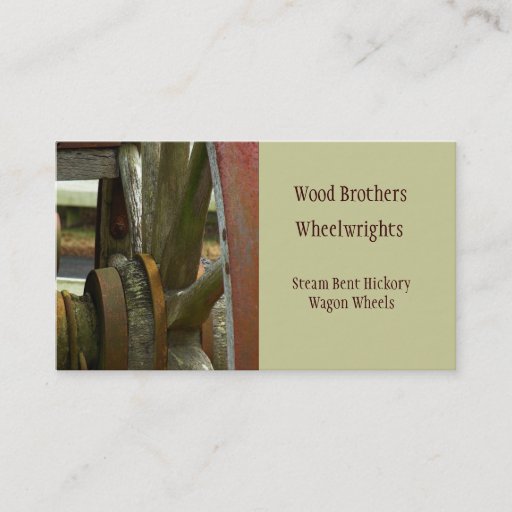 Customizable Wheelwright Wagon Wheel Business Card Template