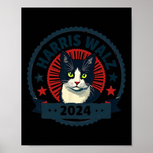 Wheimer 2024 Funny Cat Election Kamala Harris Tim  Poster (Front)