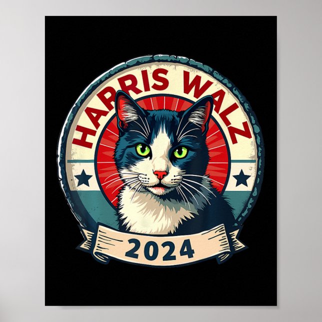 Wheimer 2024 Funny Cat Election Kamala Harris Tim  Poster (Front)