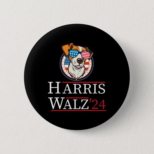 Wheimer 2024 Funny Dog Election Kamala Harris Tim  Button (Front)