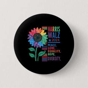 Wheimer Peace Love Equality Hope Diversity Kamala Button
