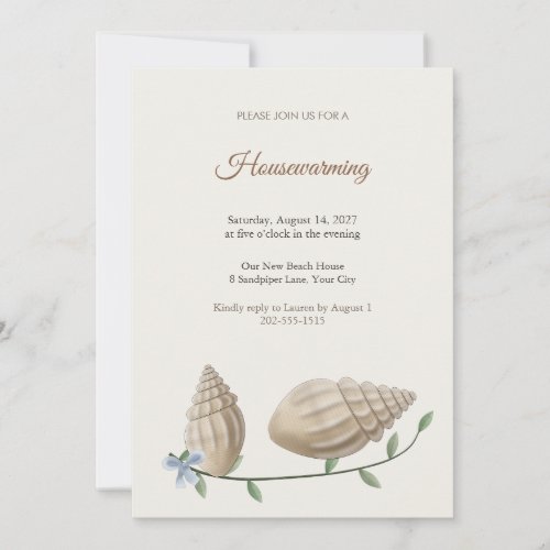 Whelk Shell Beach Housewarming Party Invitation