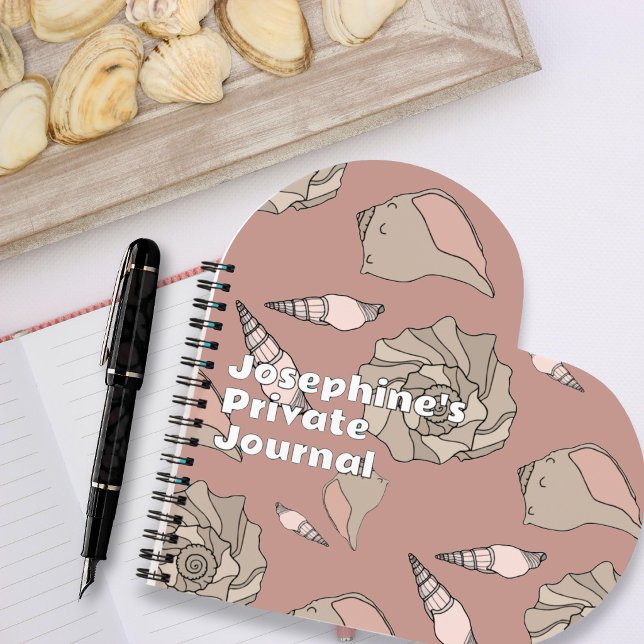 Whelk Shells Illustrated Custom Heart-shaped Notebook (Creator Uploaded)