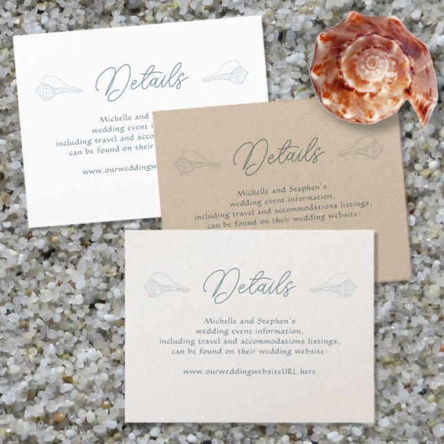 Whelk Shells Wedding Details Website Enclosure Card (Creator Uploaded)