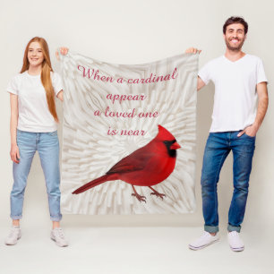 When A Cardinal Appear A Loved One Is Near Comfy Fleece Blanket