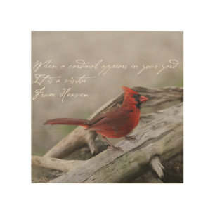 When a cardinal appears in your yard.... wood wall art