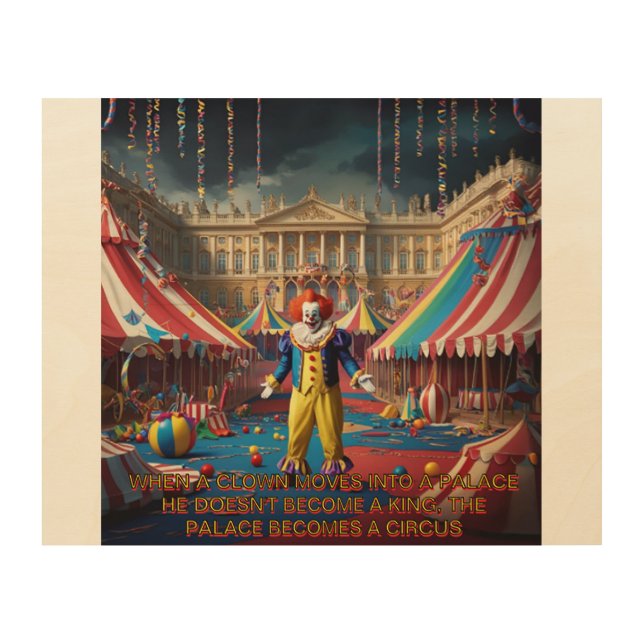 When A Clown Moves Into A Palace... Wood Wall Art (Front)