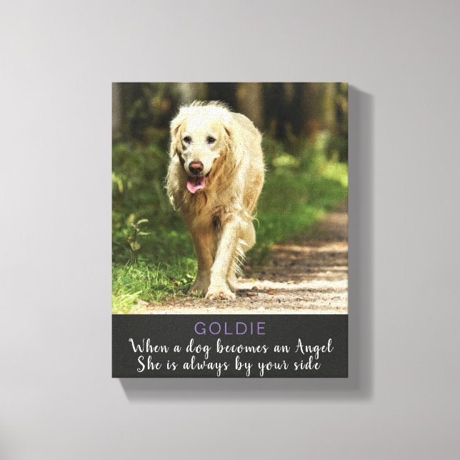 When a Dog Becomes and Angel Female Dog Canvas Print (Front)