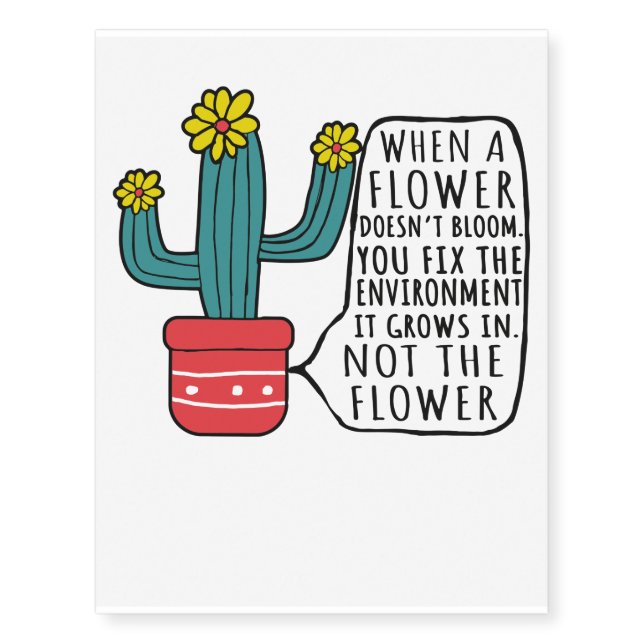 When A Flower Doesn't Bloom, Autism Awareness Acce Temporary Tattoos (Front)