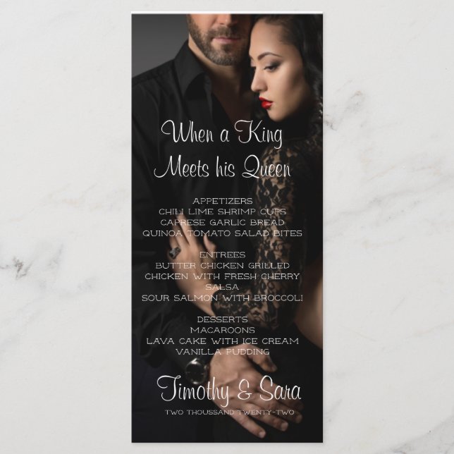 When a King Meets His Queen Menu (Front)