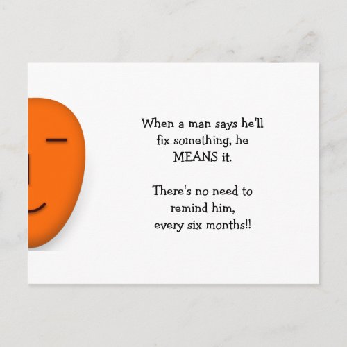 When a Man says Funny Wisdom Quote for Wife Wifey Postcard