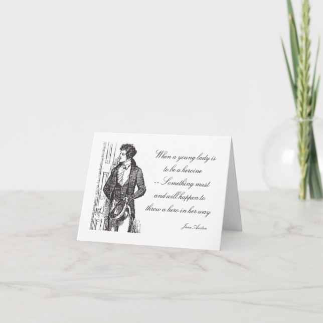 When a Young Lady is to be a Heroine Greeting Card (Front)