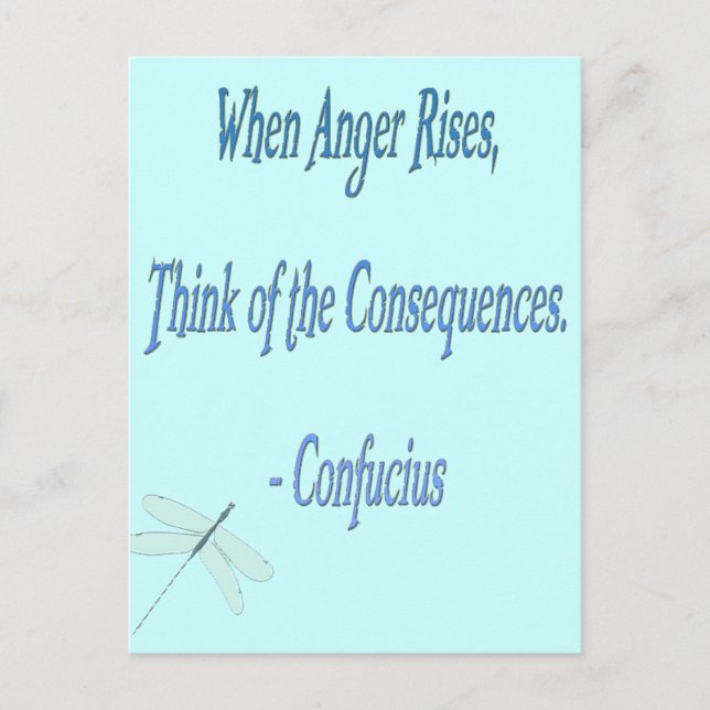 *When Anger Rises...*- Confucius Quote Postcard (Front)