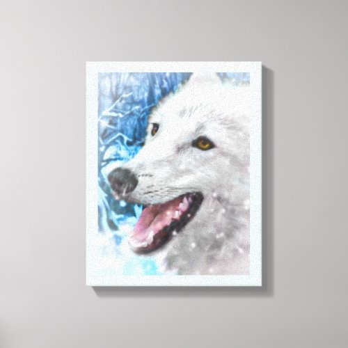 WHEN ARCTIC WOLF EYES ARE SMILING CANVAS PRINT