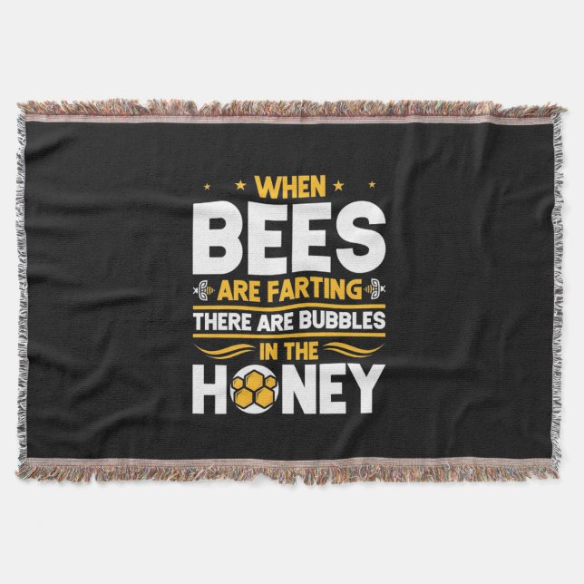 When Bees Are Farting Throw Blanket (Front)