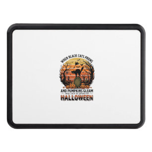When Black Cats Prowl Halloween Cat Tombstone Pump Hitch Cover