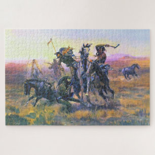 When Blackfoot And Sioux Meet CM Russell Jigsaw Puzzle