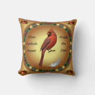 When Cardinals Appear, Angels Are Near, Christmas Throw Pillow