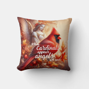 When cardinals appear angels are near throw pillow