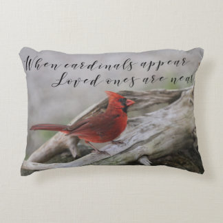 When cardinals appear, loved ones are near decorative pillow